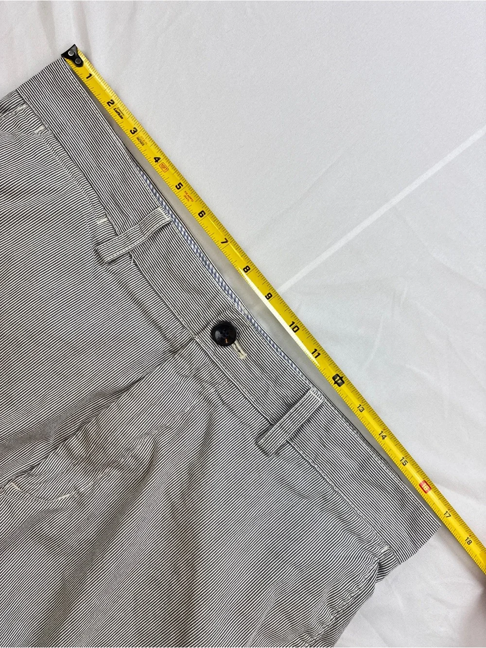 Banana Republic Bermuda Flat-Front Shorts Dark Navy/White stripes
